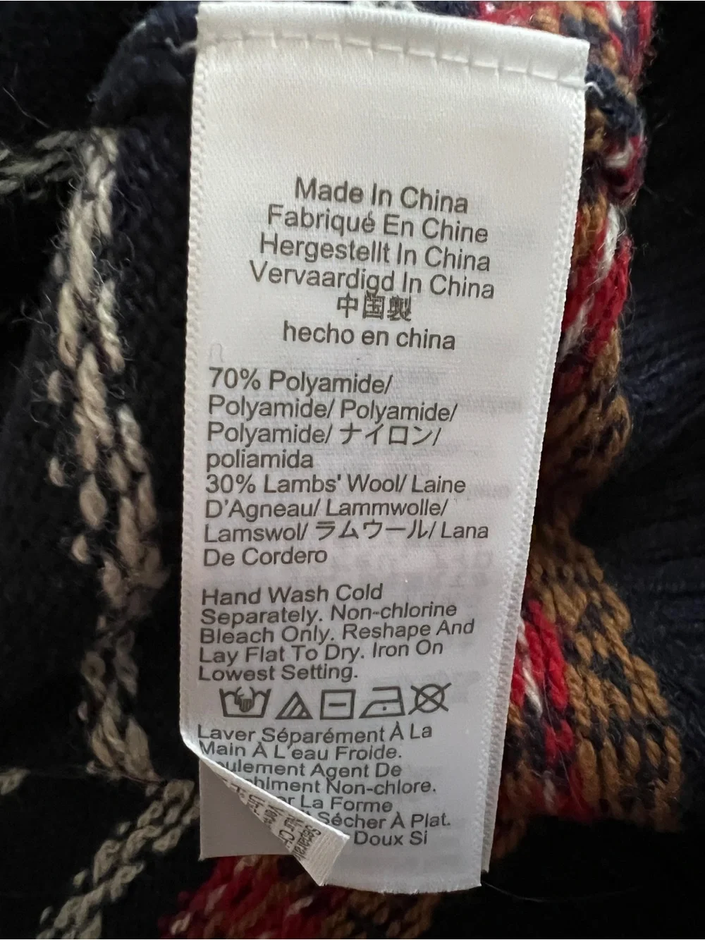 Women’s J. Crew Navy Fair Isle Crewneck Cardigan with Mint and Red Accents